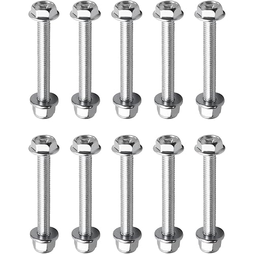 10 Pcs Auger Screw and Lock Nut Replace 19M7834 14M7397, Shear Bolt Set Fit for John Deere Equipment, Stainless Steel Shear Bolt & Nut