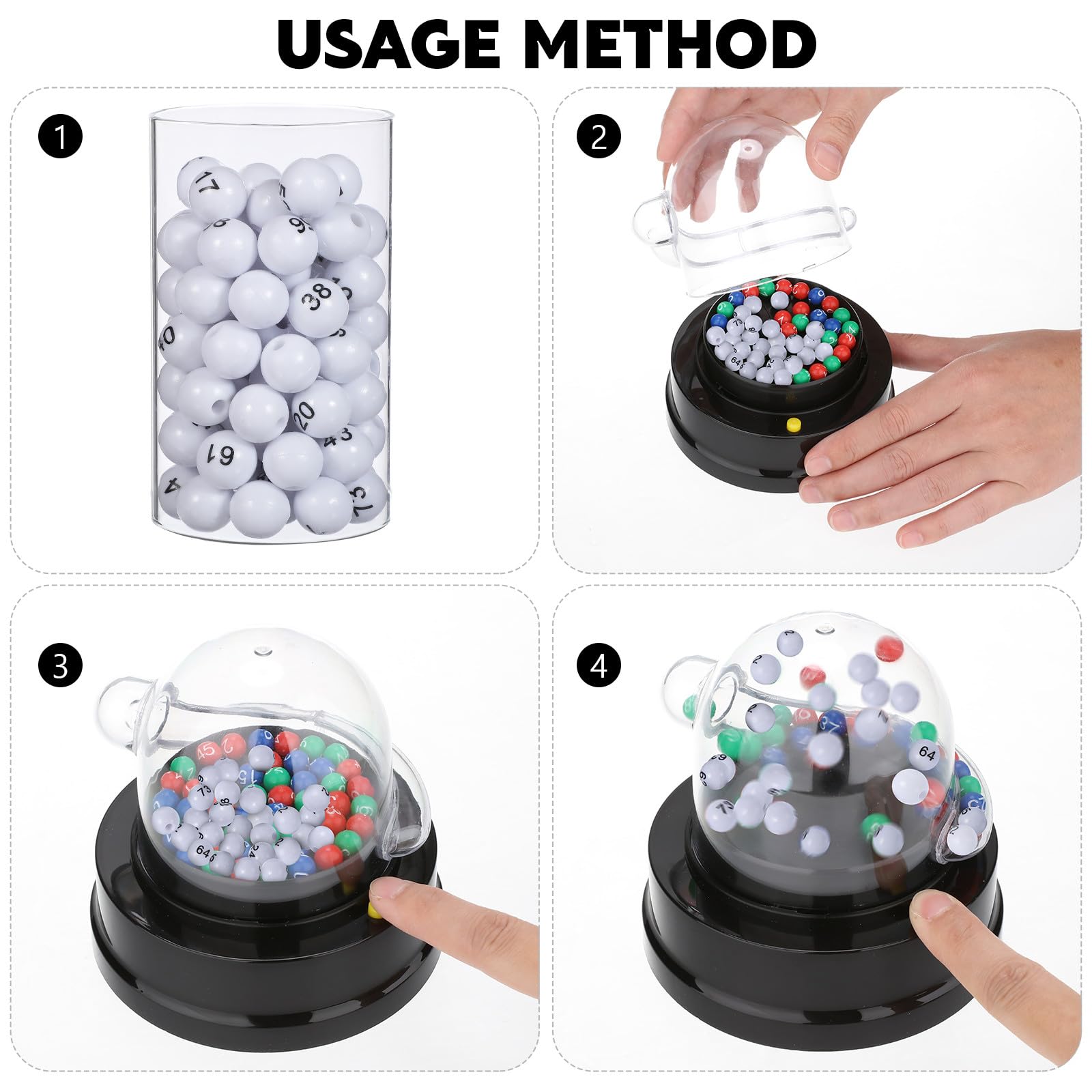 Veemoon 75pcs Bingo Balls Numbered Raffle Balls for Parties Activities Group Games Night Replacements, White, 1.50X1.50X1.50CM - Image 3
