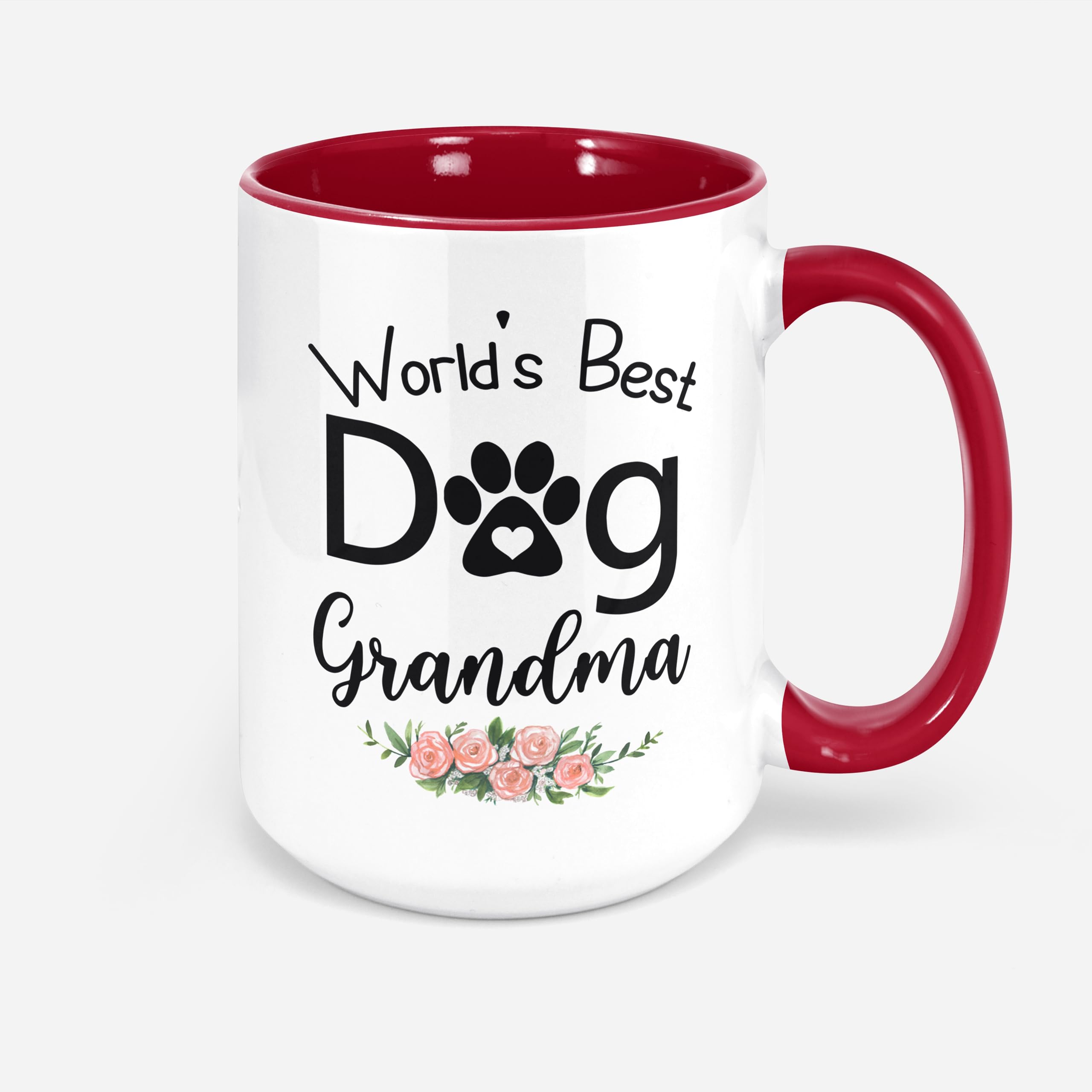 Worlds Best Dog Grandma Coffee Mug Gift For Dog Lover Pet Lover Mug Fur Parents Gif 11oz (11oz, Red)