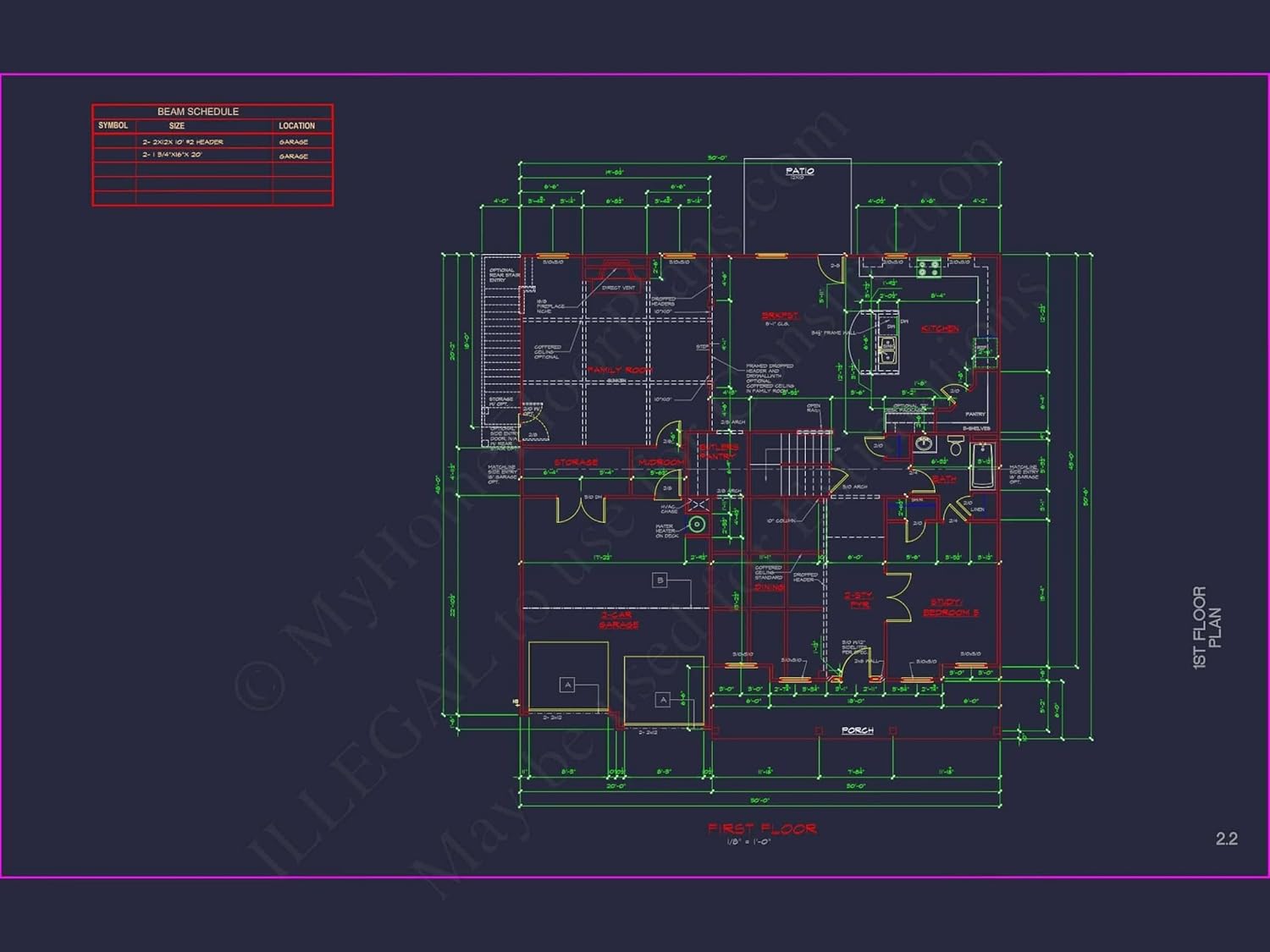 12-2613 House Plan - Modern Suburban House Plan: Spacious Floor Plan & CAD Designs