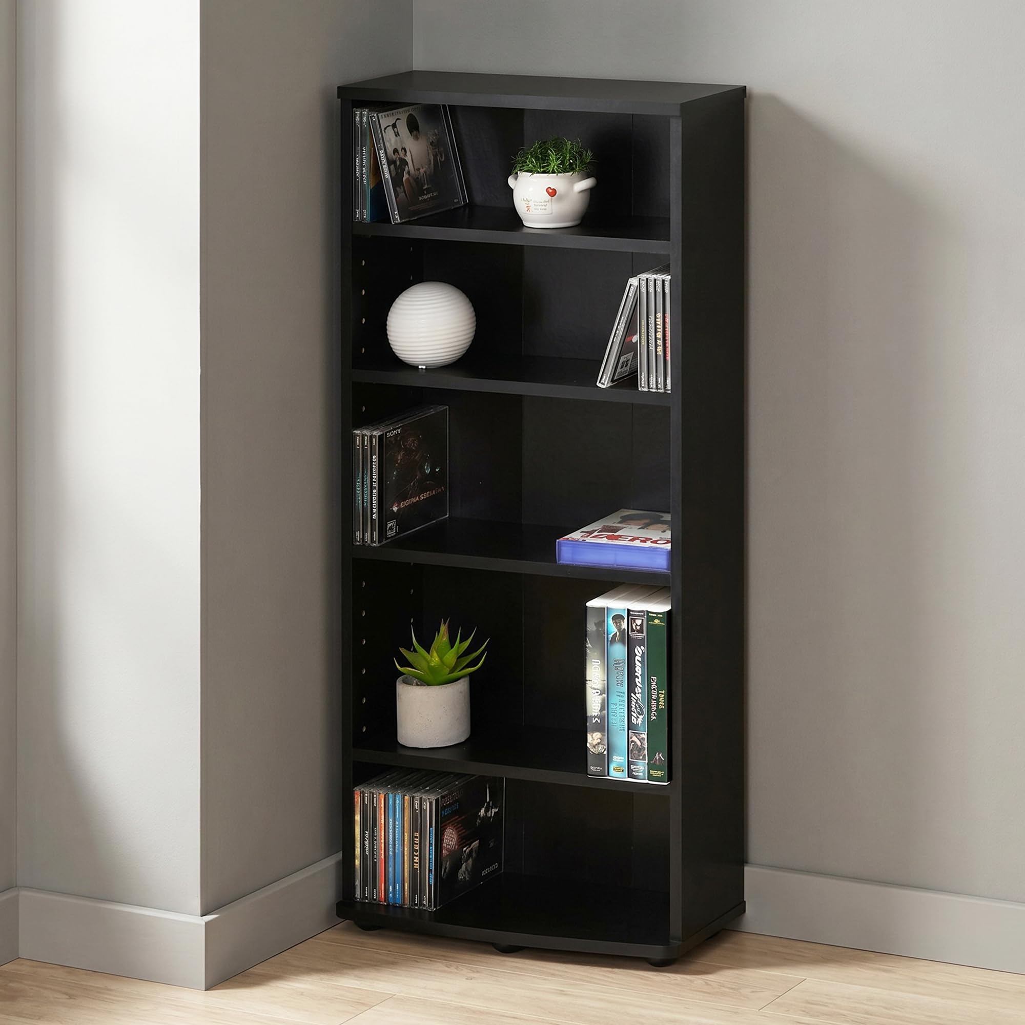 Amazon.com: Mikkagu 5-Tier Open Shelf CD Rack, DVD Storage