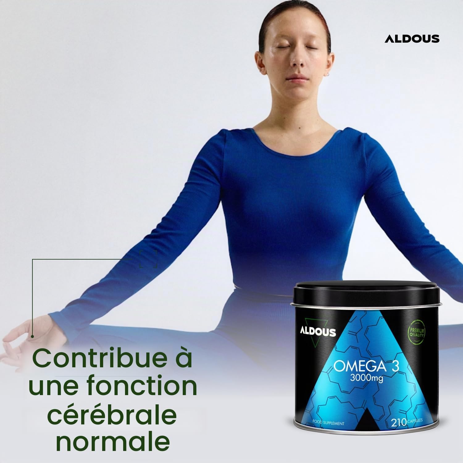 Oméga 3 Dha Epa Huile de Poisson - 3000 mg par jour - 210 Gélules (+2 mois) | Avec Acides Gras EPA et DHA - Haute Concentration - Vitamine E, Acides Gras - Vision et Cerveau - Complement alimentaire