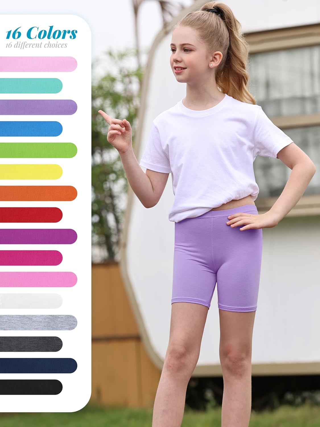 16 Pack Girls Dance Shorts Toddler Bike Biker Under Dress Cartwheel Kids Shorts Multi-Color Girls Clothes - Image 5