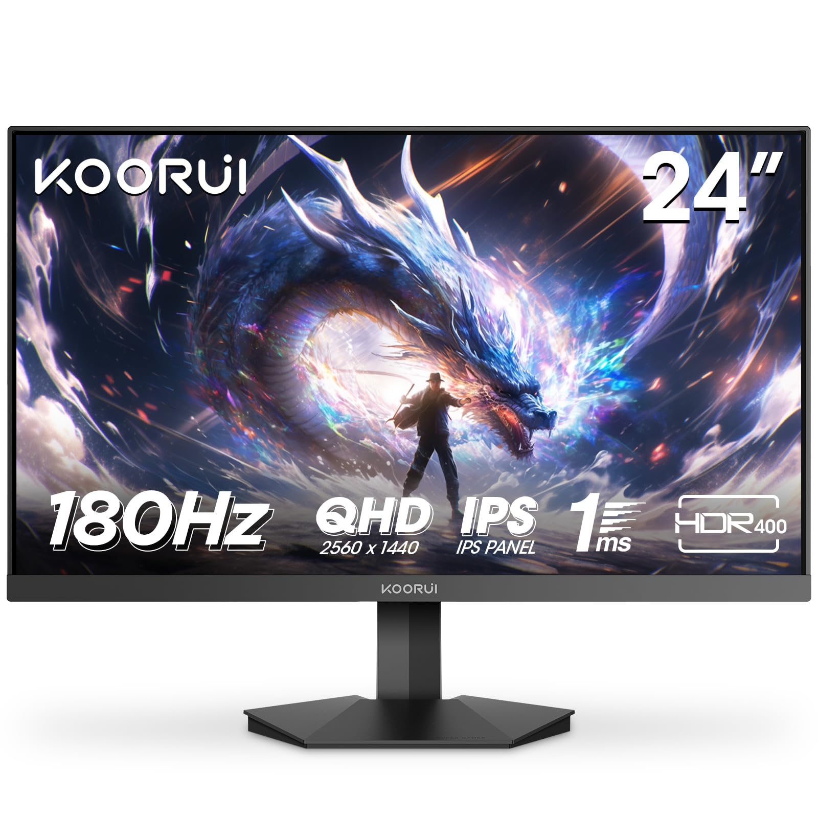 Koorui G2421V 23.8 İnç Monitör, 180Hz Oyun Monitörü, QHD 2560x1440