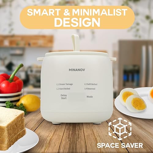 Miniatura 2 de Máquina para hacer huevos  Olla eléctrica para huevos con apagado automático y alarma, máquina para hacer huevos duros, hervidos suaves, al vapor,
