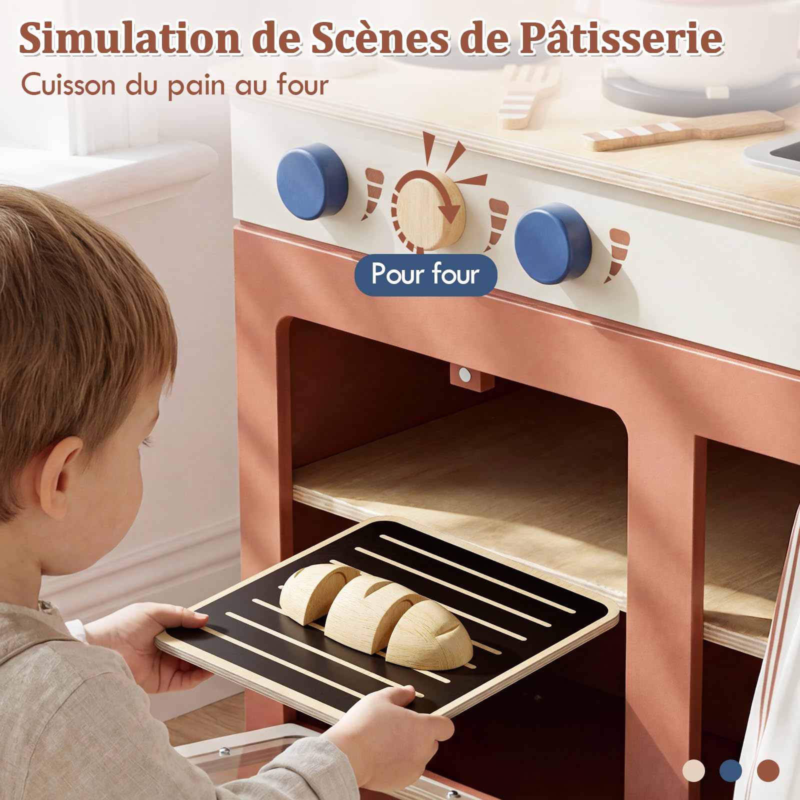 Lehoo Castle Cuisine Enfant, Cuisine en Bois Enfant, Dinette et Pots, Dinette en Bois, Ustensile Cuisine Enfant, Jouet Éducatif Éveil Montessori, Jeu d' Imitation