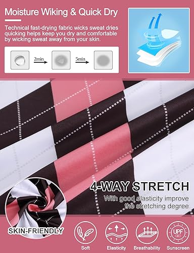 Miniatura 4 de LURANEE Camiseta de golf para mujer, de secado rápido, manga 34, 2 botones, polo, para entrenamiento, UPF 50+, tallas S-2XL