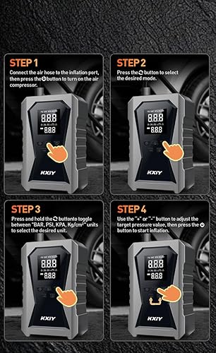 Miniatura 9 de Arrancador de salto de aire con compresor de aire, arrancador de batería de automóvil portátil (6.0 gas3.0L diesel) con inflador de neumáticos de