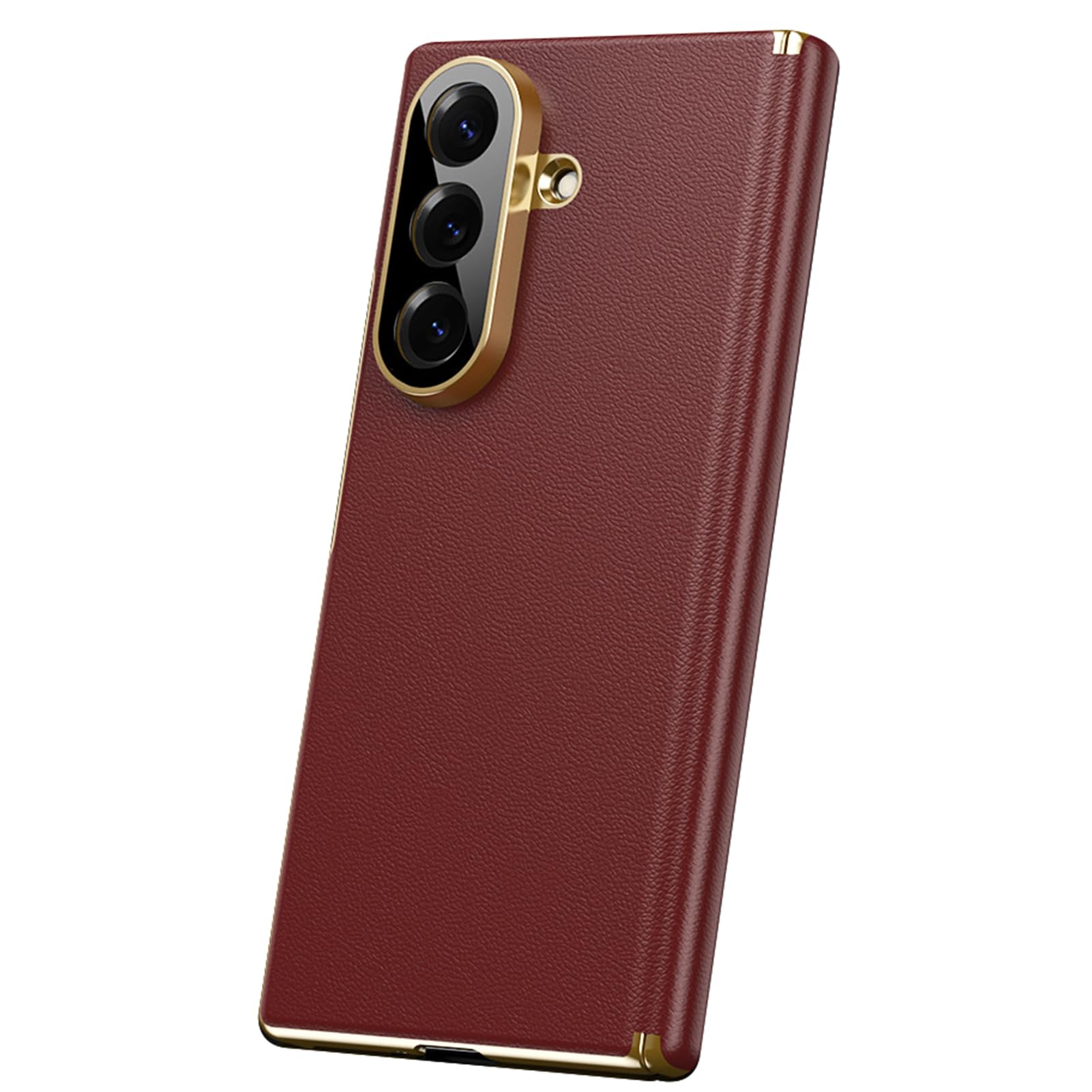Leder Hülle Für Samsung Galaxy Z Fold 8 Ultra, Scharnier Fallschutz | Leichte Und Dünne Geschäftlich Haltbarkeit Handyhülle Für Männer Und Frauen,Rot,Fold 8 Ultra