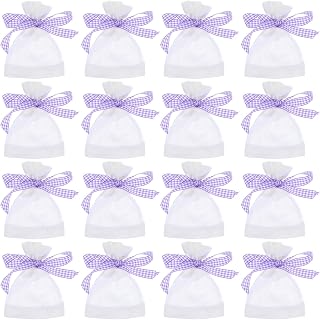 Lavender Purple 20pcs Drawstring Sachet Small Cloth Empty Bags | Window Panel, Breathable Fabric Construction, Compact 9x12cm Size, for Dried Flowers and Jewelry