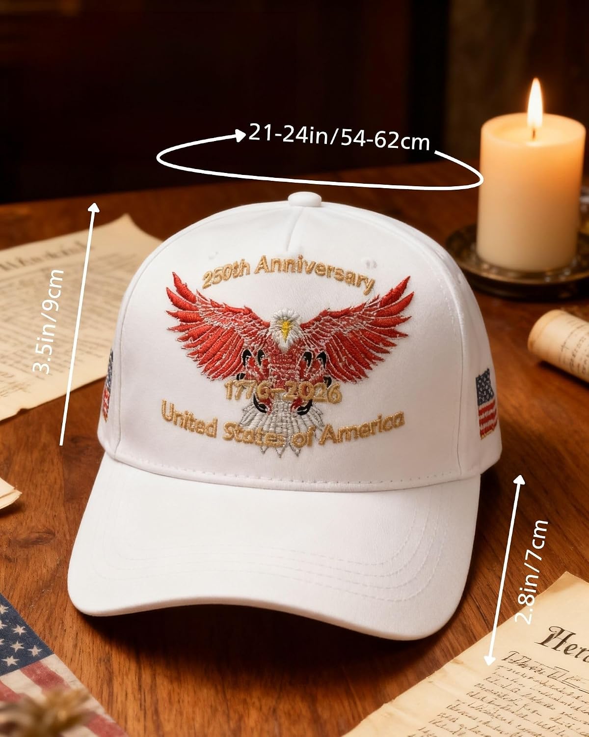 Levviye 250th Anniversary Baseball Cap Hat 250 Years Birthday Independence Day Patriotic Decorations Gifts Memorabilia