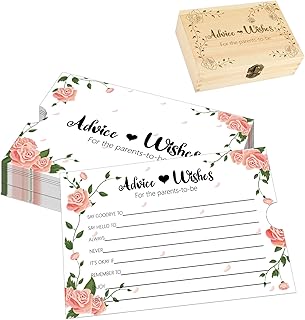 Advice and Wishes for The Parents to Be, Baby Shower Advice Cards for Mom, Dad to Be, Fun Advice for Parents Baby Shower Party Game Activities Ideas, 60 Cards