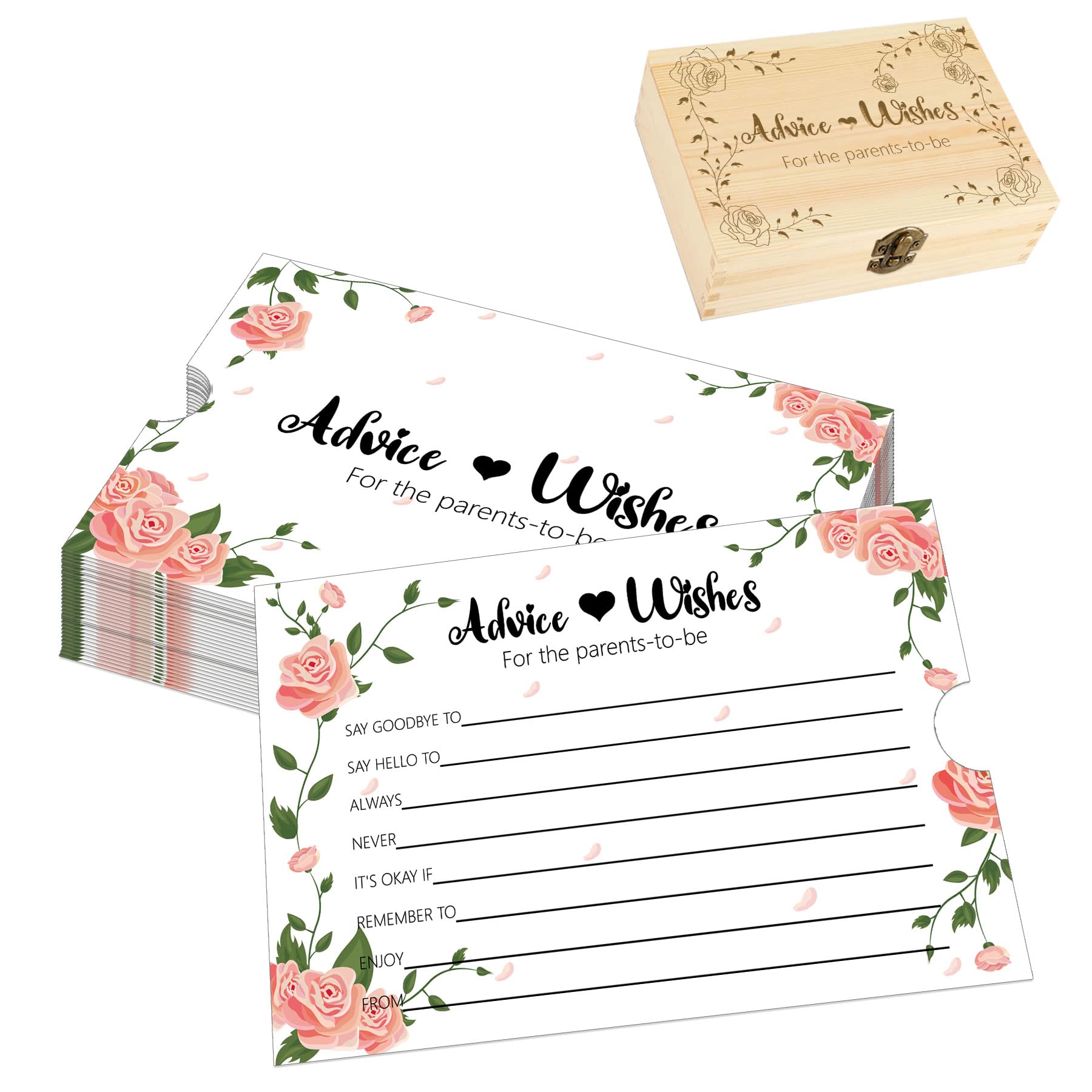 Baby Shower Advice Cards, 60 Pieces, Unisex-Adults