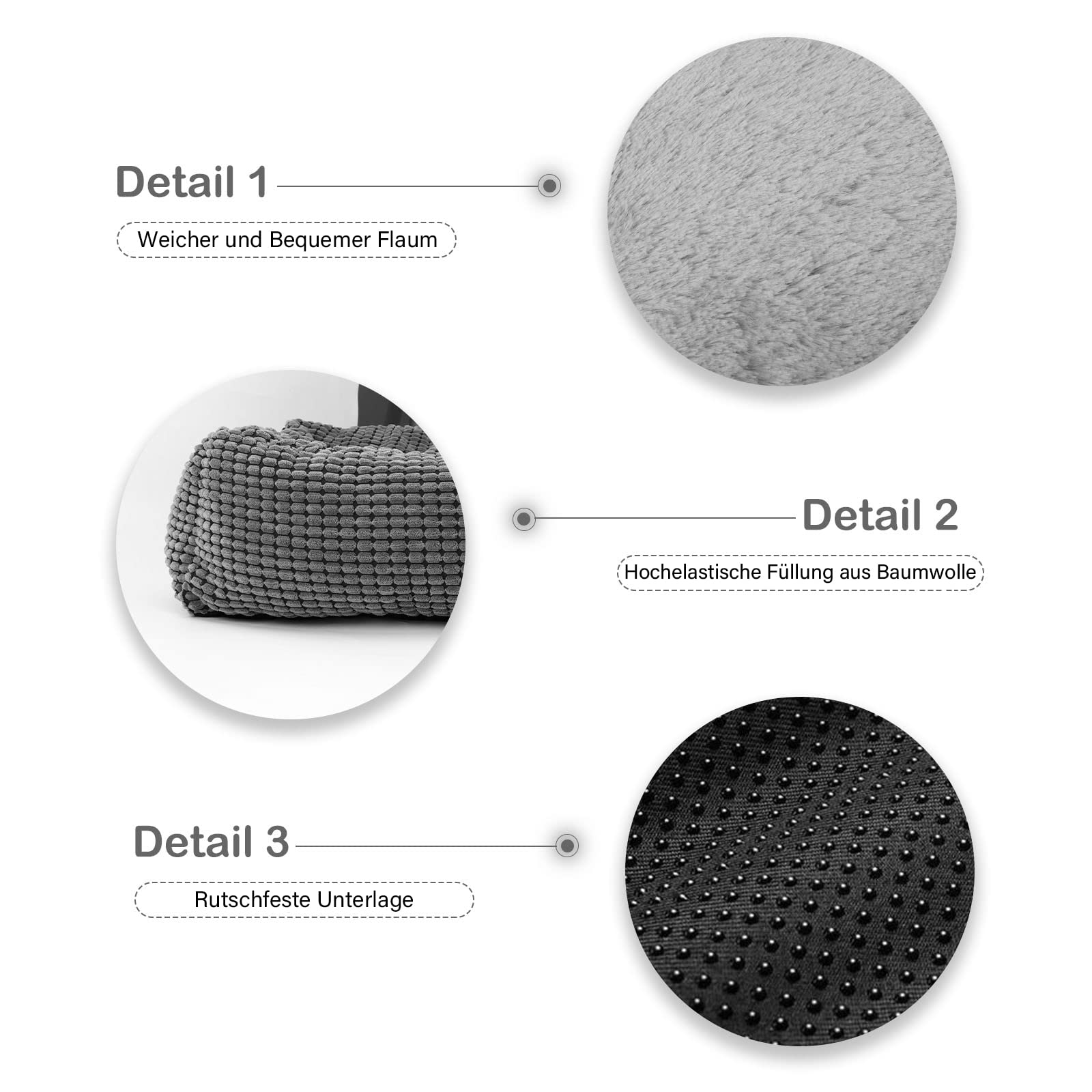 JOEJOY Cuccia per Cani di Taglia Grande, Lettino per Cani Soffice, Cuccia per Cani Rettangolare, Letti per Cani Lavabili Antiscivolo, 89x63.5x23 cm, Adatto per Animali Domestici fino a 27 kg