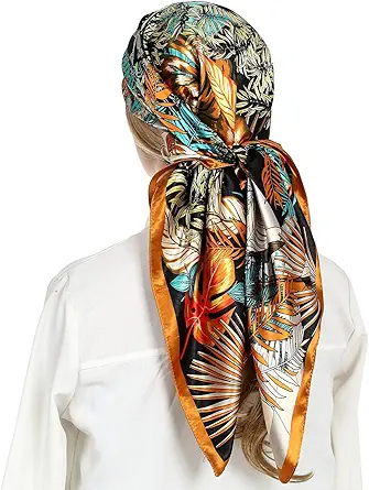 RIIQIICHY Head Scarf for Women Like Silk Satin Scarf for Hair Wrapping at Night Bandana Square Scarf for Sleeping 35 Inch