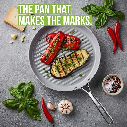 Vista 36 de TECHEF - CeraTerra - Sartén antiadherente de cerámica, sin PTFE, PFAS ni PFOA), apta para lavavajillas, mango de acero inoxidable, lista