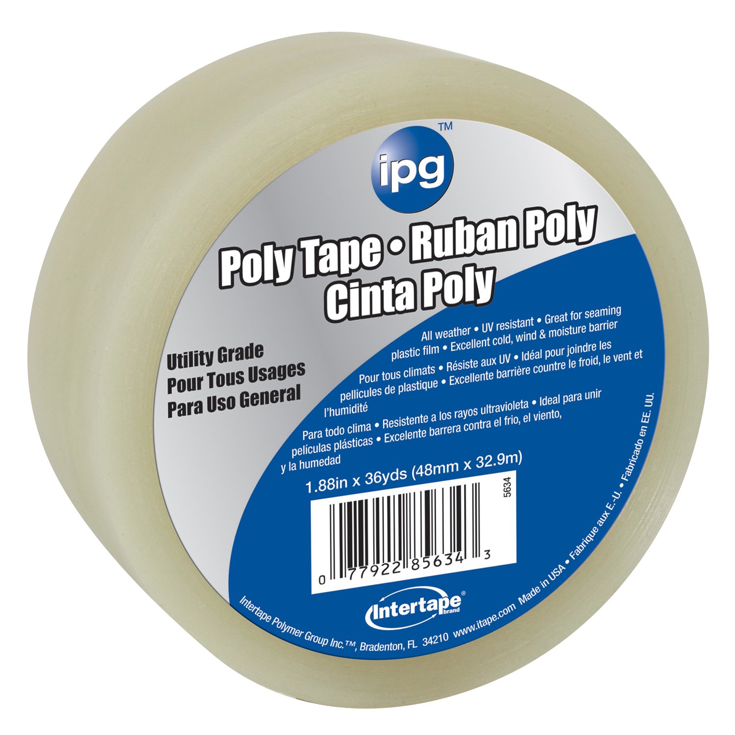 IPG Clear Poly Repair Tape, 1.88" x 36 yd, (Single Roll)
