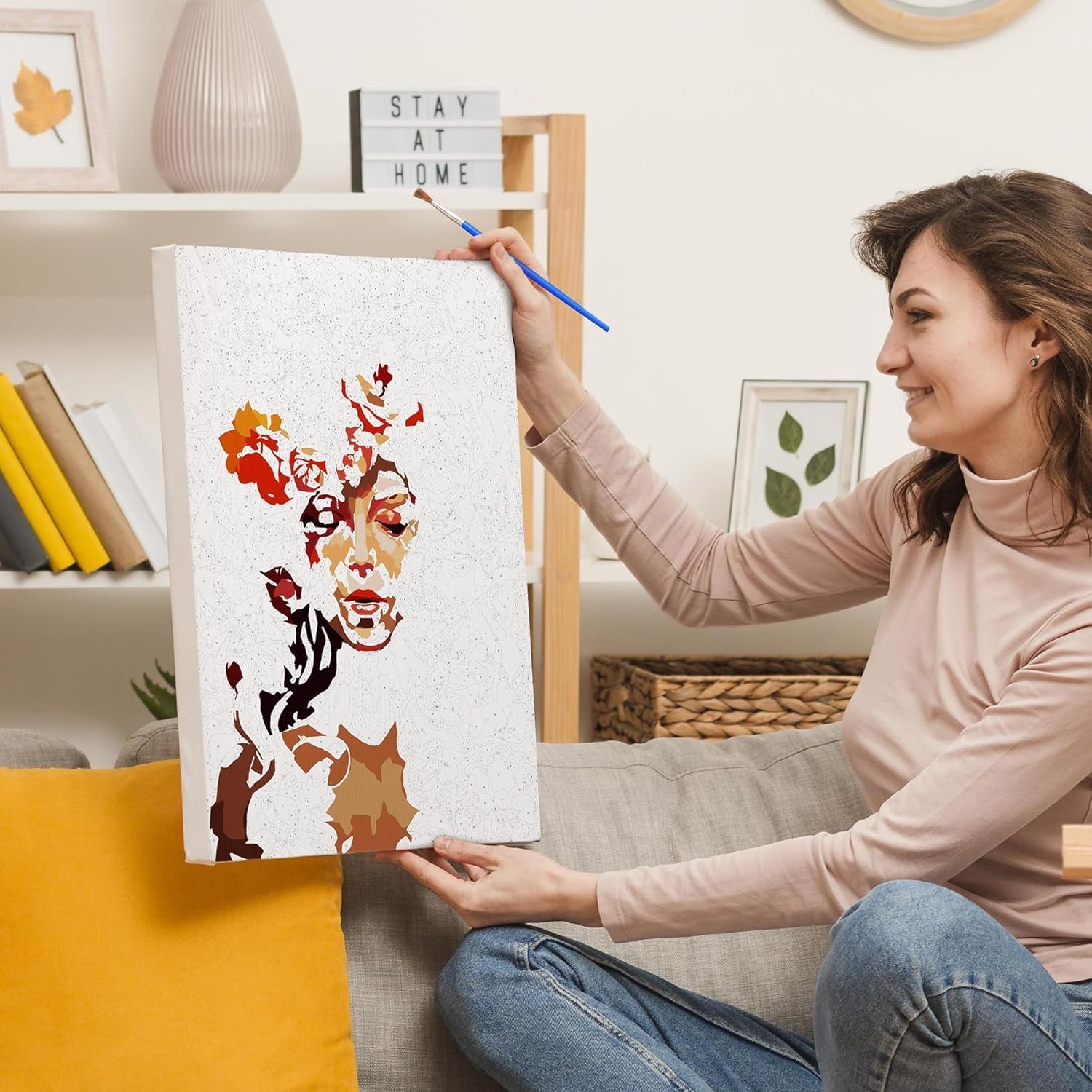 Peinture Par Numéros Adulte Kit Paysage - Toile Infroissable Avec 3 Pinceaux Et Peintures Acryliques Peinture Paysage Par Numéro