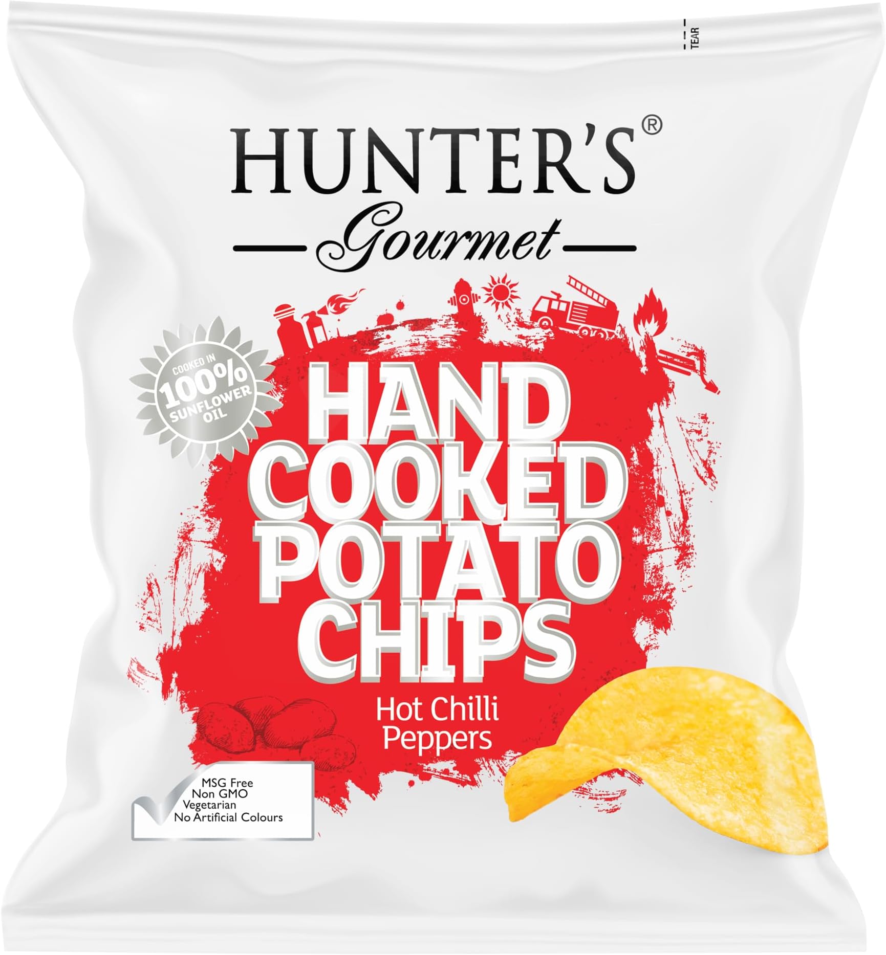Hot Chilli Peppers Hand Cooked Potato Chips 40g