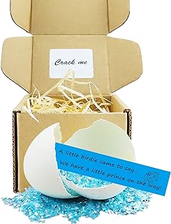 MUFUN Baby Gender Reveal Egg, Boy Gender Reveal, Unique Gender Reveal Ideas, Surprise Egg with Blue Sequins, for Parents, Grandparents, Friends