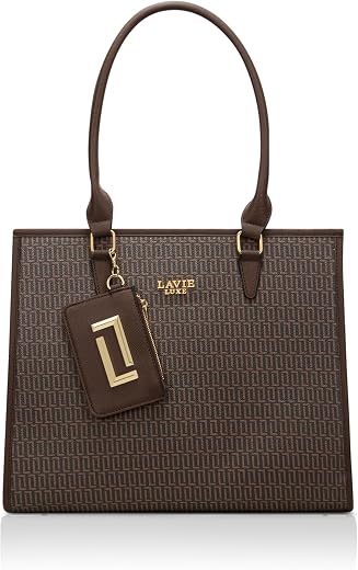 Lavie Luxe Women's Monogram Quad25 Pro Tote Laptop Bag | Tote Laptop Bag for Work | Ladies Purse | Stylish Shoulder Bag | ...