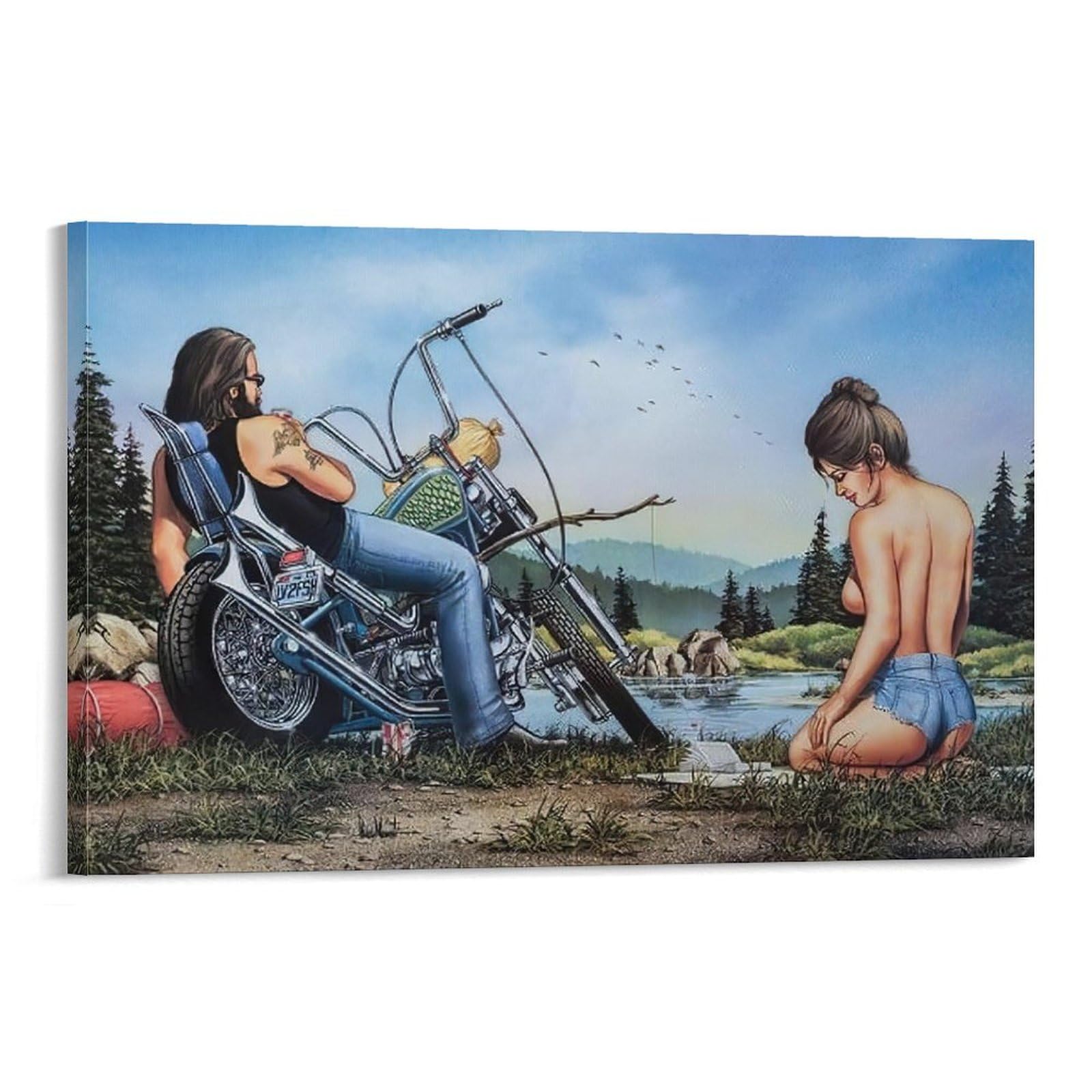 Amazon.com: Artist David Mann Motorcycle Art Painting Poster