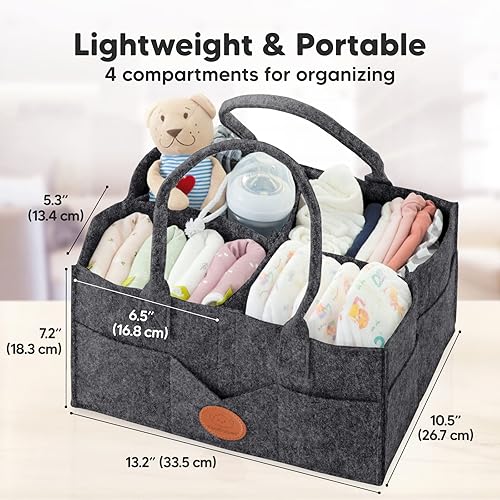 Miniatura 6 de KeaBabies Cambiador de pañales portátil y organizador de pañales para bebé, tapete cambiador plegable impermeable para bebés, organizador grande