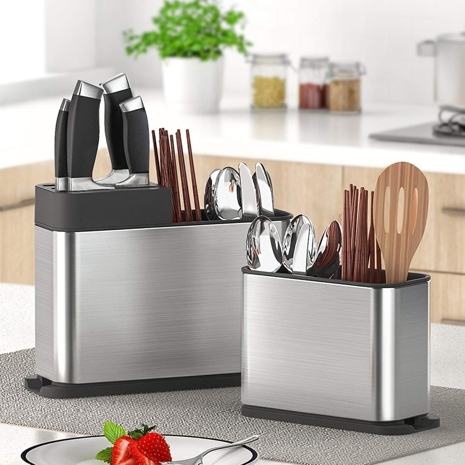 Stainless Steel Spoon Holder - Kitchen Organizer -7