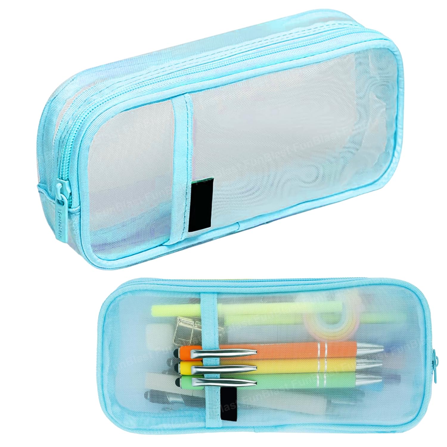 FunBlast Pen Pencil Case, Transparent Pencil Pouch with Zipper Closure Portable Clear Makeup Pouch, Large Capacity Pencil Bag, Stationery Bag for Students Girls Office Adults (Blue) (B0DFCCTCLJ) Amazon Price History, Amazon Price Tracker