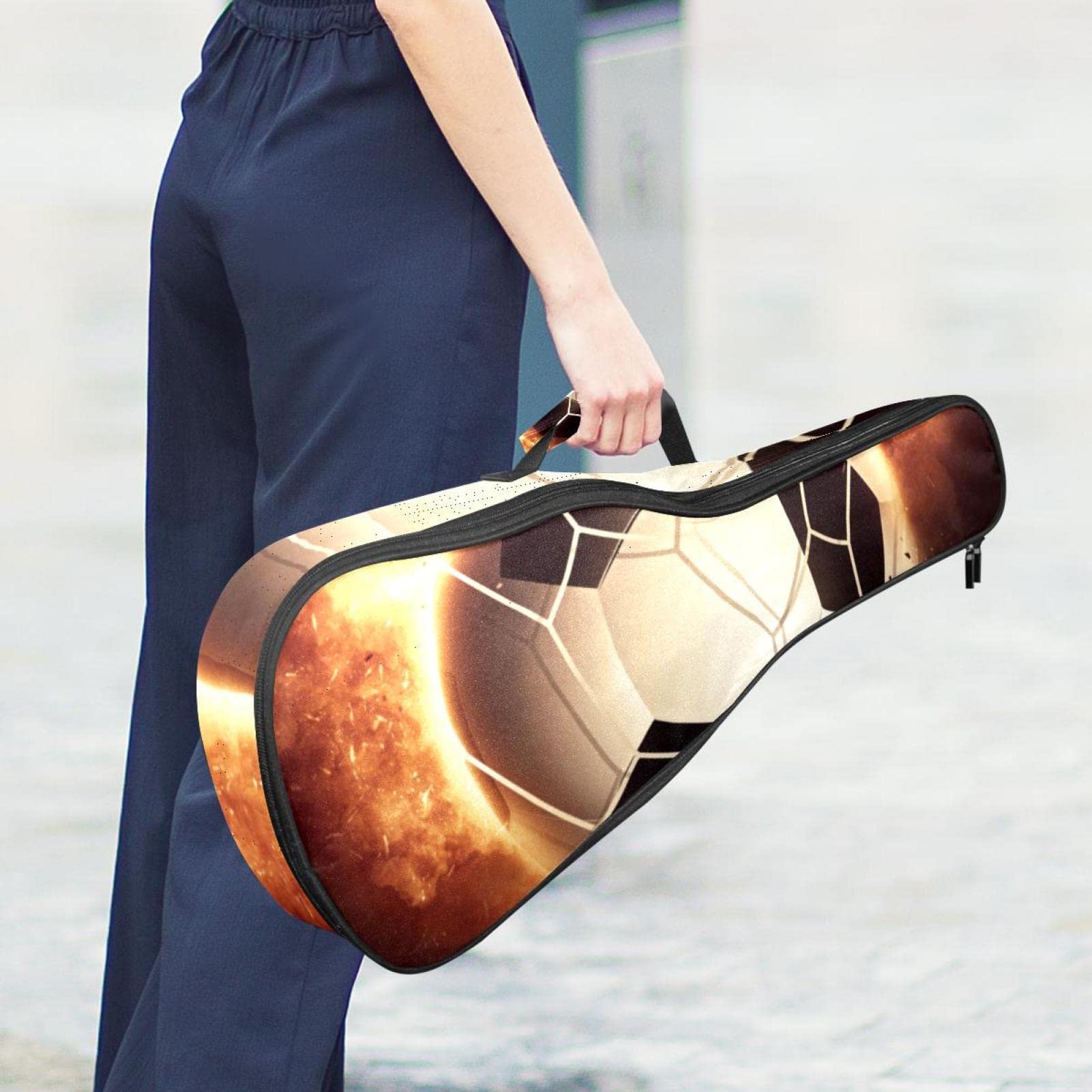 Housse pour ukulélé soprano avec balle de soprano - Sac pour ukulélé ténor - Avec sangles réglables - Étanche - Sac rembourré