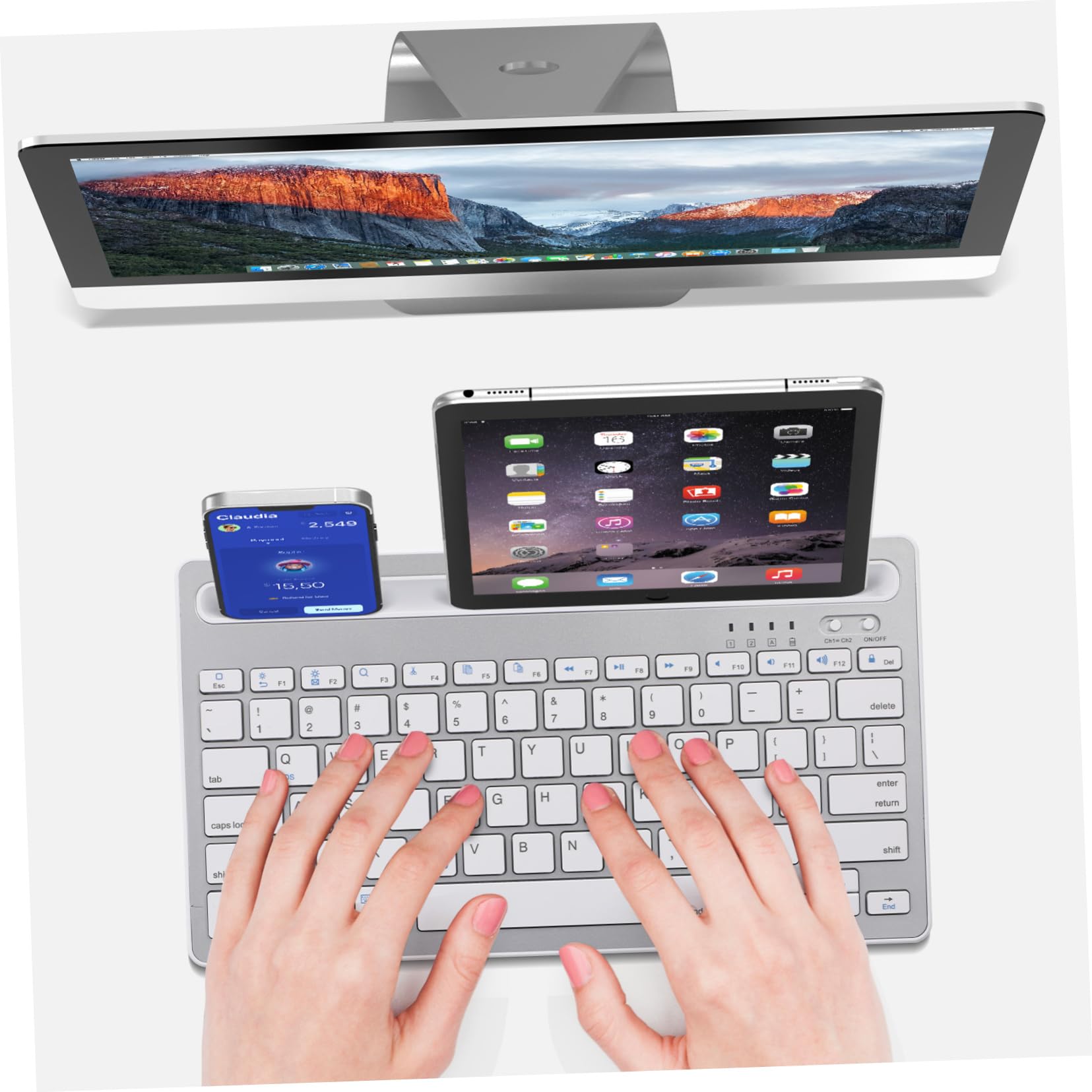UKCOCO Connettività Della Tastiera Silenziosa Per Laptop E Dispositivi Mobili