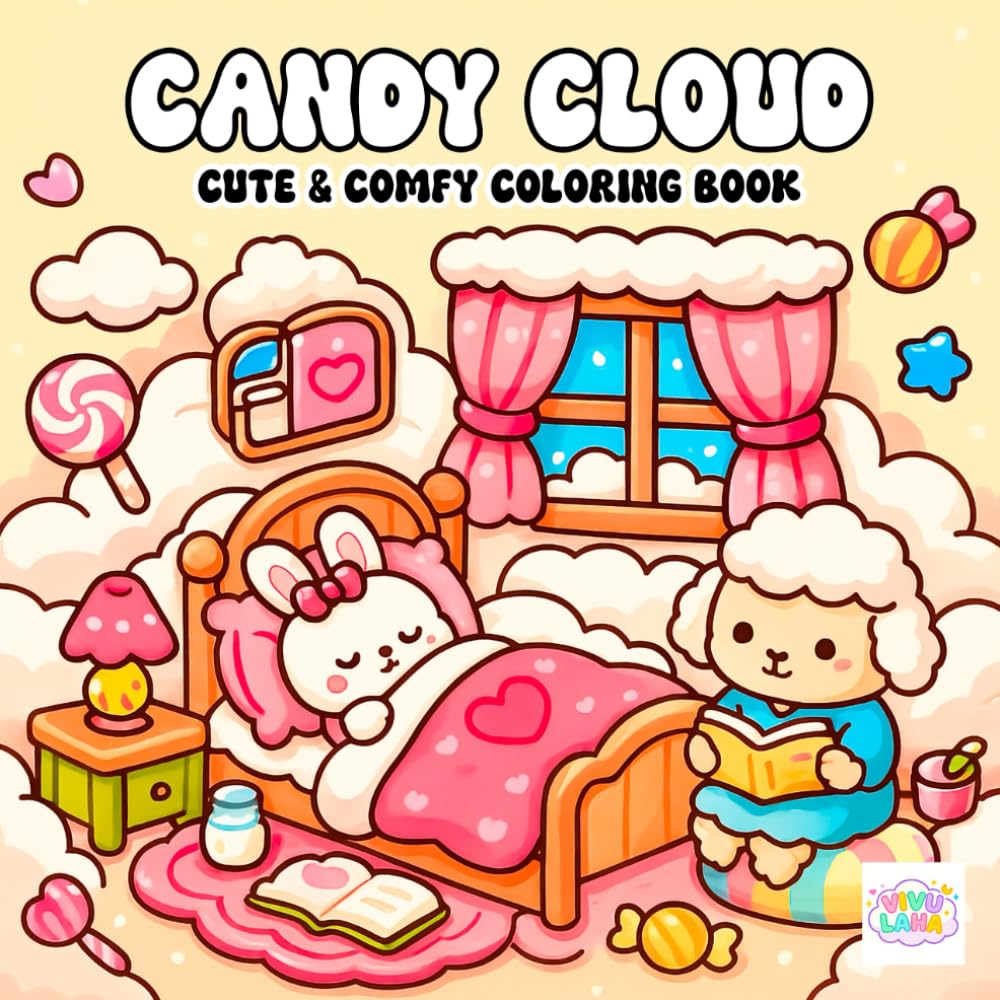 Candy Cloud Coloring Book: Sweet and Fantastical Scenes for Kids and Adults Who Love Cute and Sugary Fun