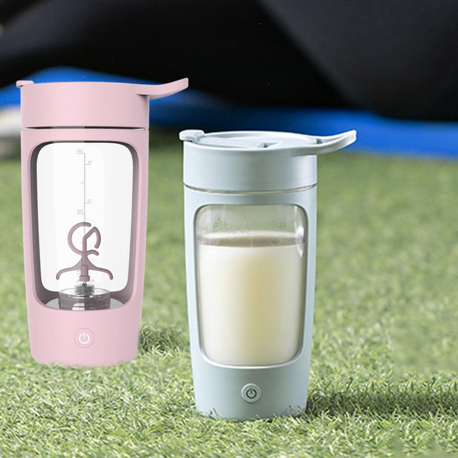 Set di 2 shaker elettrico per proteine, in Tritan, senza BPA, colore rosa