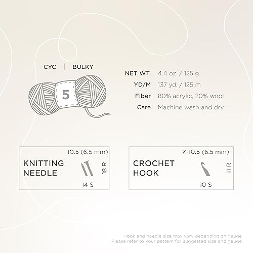 Vista 4 de Lion Brand Yarn, Hue + Me - Hilo grueso para tejer a ganchillo, tejer y manualidades, agave, paquete de 3