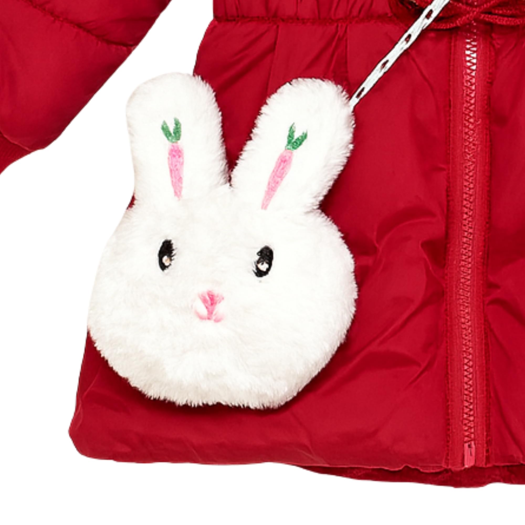 LITTLE GINNIE Winter Quilted Jacket for Baby Girls - Red | Hooded Puffer Jacket with Fleece Lining | Warm & Stylish Winter Wear | Regular Fit Polyester Jacket for Kids 1-2 Year 4