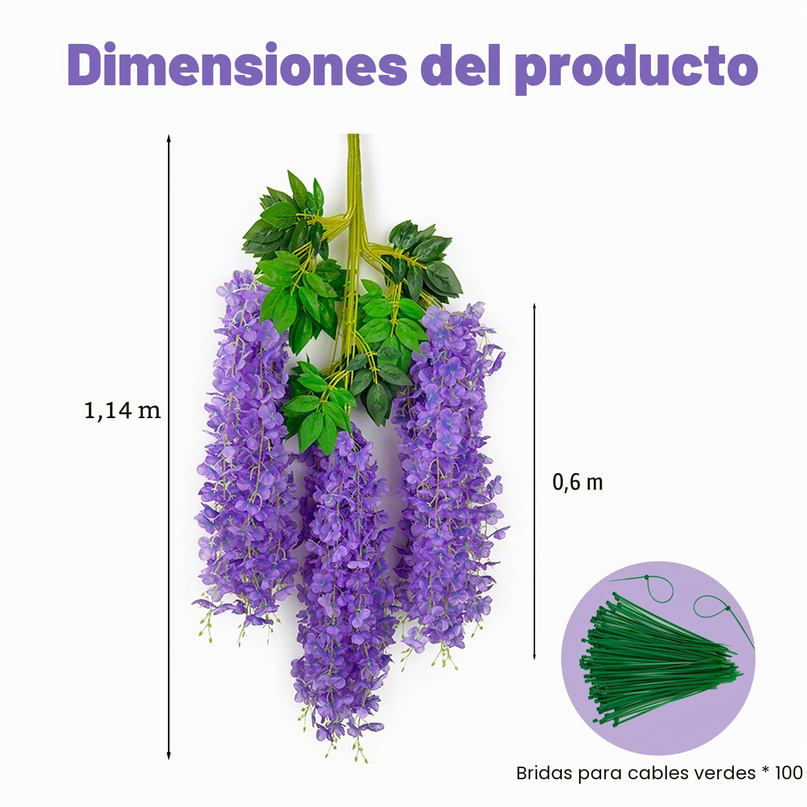 BIRDDIE 24 Pcs Plantas Artificiales Decorativas,Flores Artificiales Decoracion,Glicinas Artificiales,Guirnalda Colgante para Fondo,Boda,JardíN y DecoracióN de Pared del Hogar (Rosa)