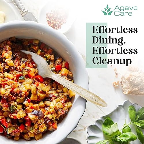 Miniatura 6 de 50 Pack Biodegradable Spoons Made WAgave Fibres - A Natural Environmental Friendly Option Compostable, Healthier, Safer & Reusable Eco-Friendly