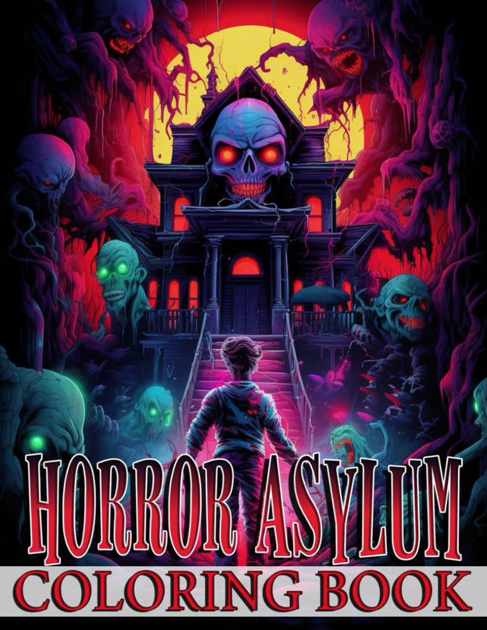 Horror Asylum Coloring Book: 48 Horror Asylum Illustrations For Adults