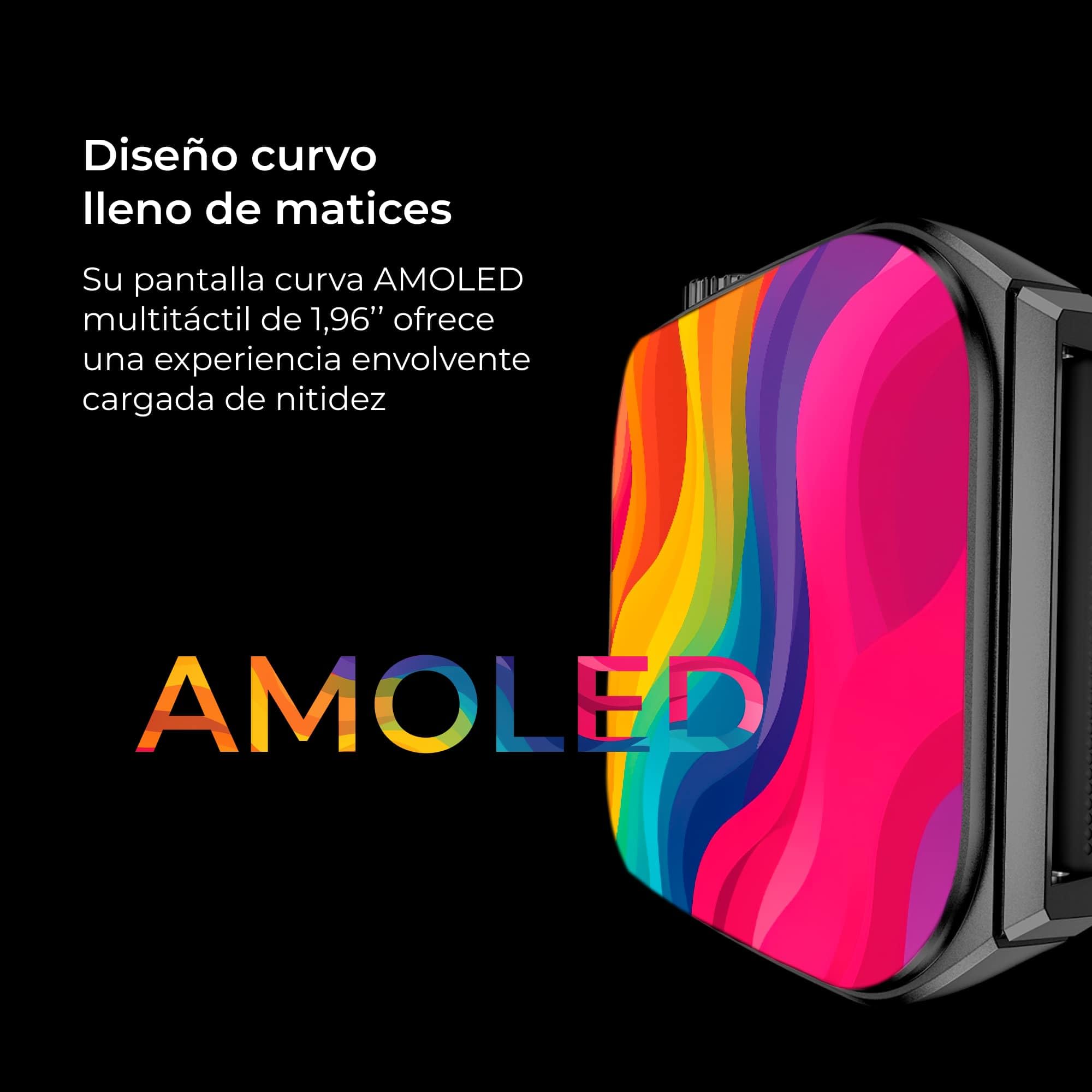 KSIX Olympo Reloj Inteligente Hombre, Smartwatch Elegante con Llamadas y Notificaciones, Fantástica Pantalla AMOLED, Monitor de Salud y Deporte, Asistentes de Voz, Autonomía 5 días, App iOS y Android