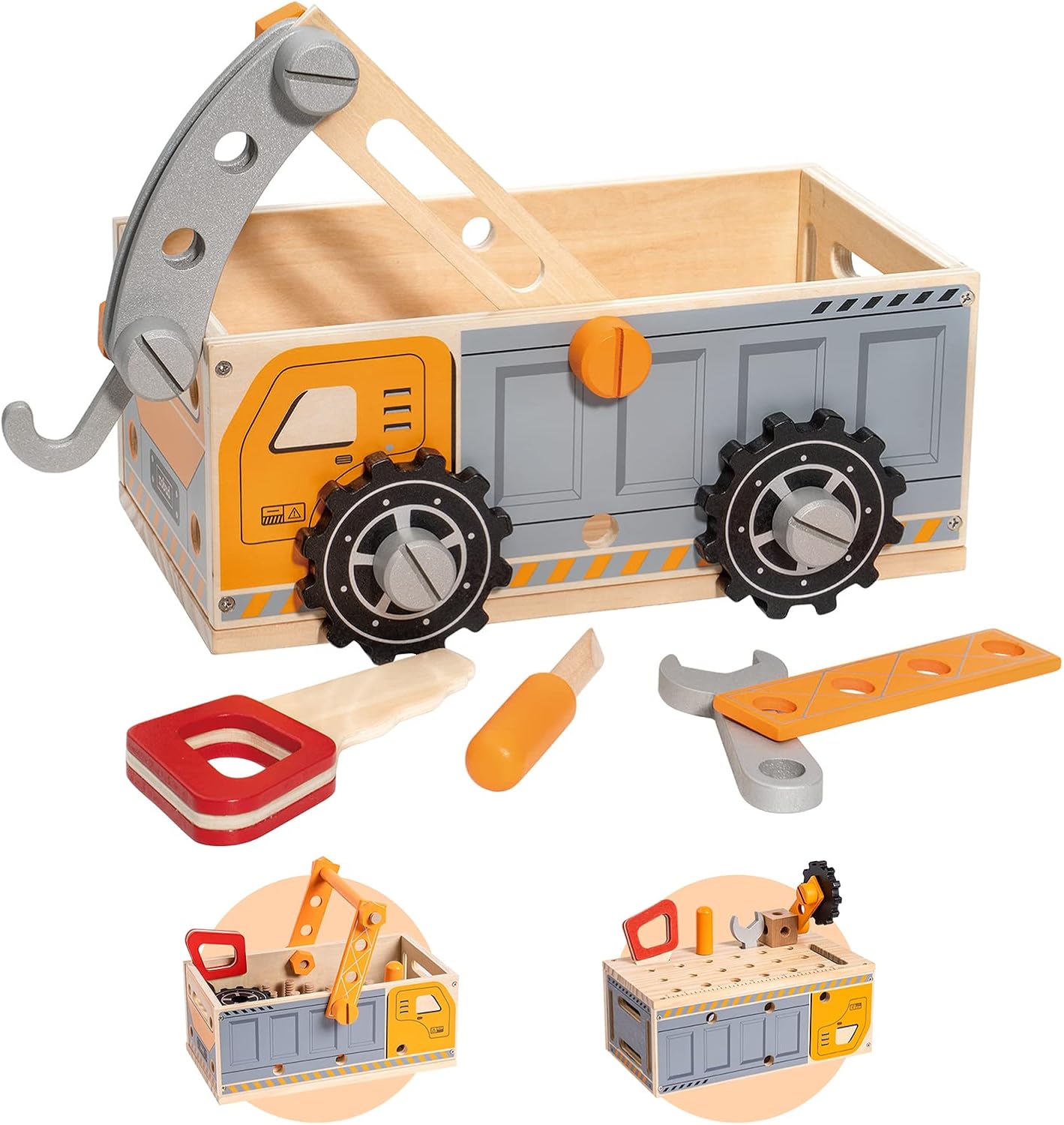 ROBUD Wooden Toy Tools Set for Kids Toddlers, STEM