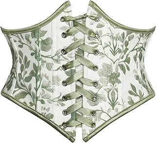 Corset Belt for Women Floral Lace Up Boned Underbust Corset Waist Belts