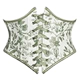 Corset Belt for Women Floral Lace Up Boned Underbust Corset Waist Belts