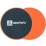 A AZURELIFE Exercise Core Sliders, Dual Sided Exercise Gliding Discs Use on Carpet or Hardwood Floors, Light and Portable, Perfect for Abdominal&Core Workouts