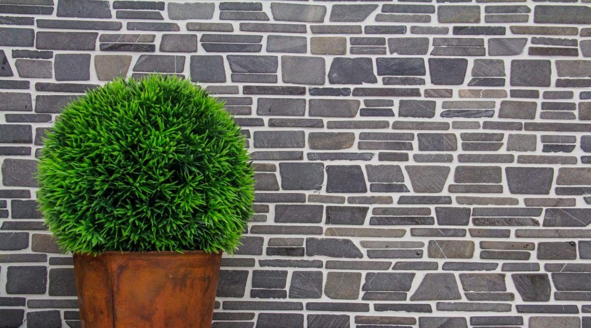 Azulejos de mosaico de mármol y piedra natural, negro, para suelo, pared, baño, ducha, cocina, espejo, revestimiento de bañera, placa de mosaico Gris Antracita - Negro