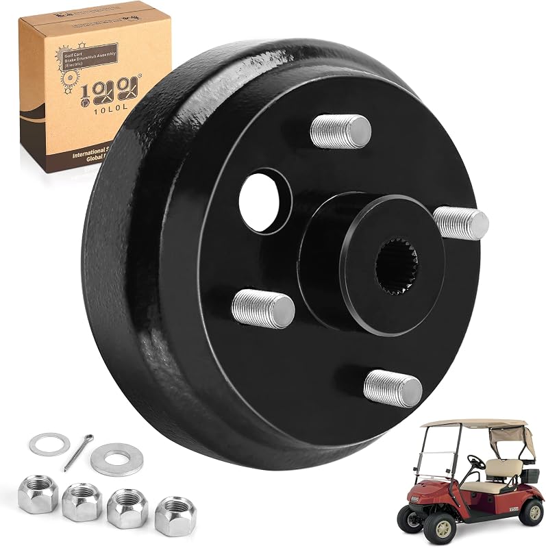 Conjunto de buje de tambor de freno para carrito de golf para EZGO TXT PDS 1982 en adelante eléctrico y 1982-1993 de 2 ciclos de gas, reemplaza OEM# 19186G1P