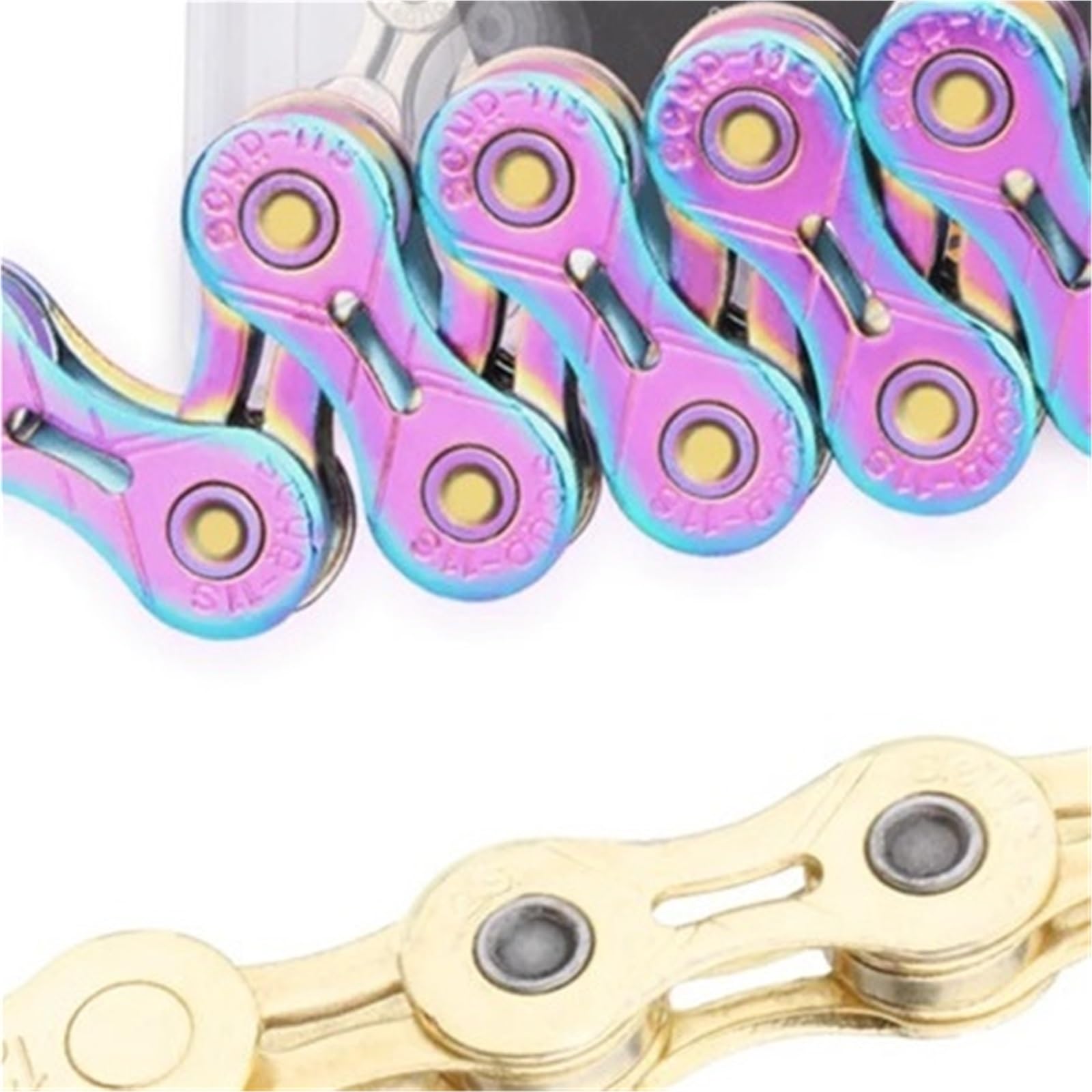 Compatibile con la catena for bici cava RIRO 9-12 velocità | Trasmissioni MTB da strada 9-12 velocità anodizzate a 126 maglie(Colorful X12EL)