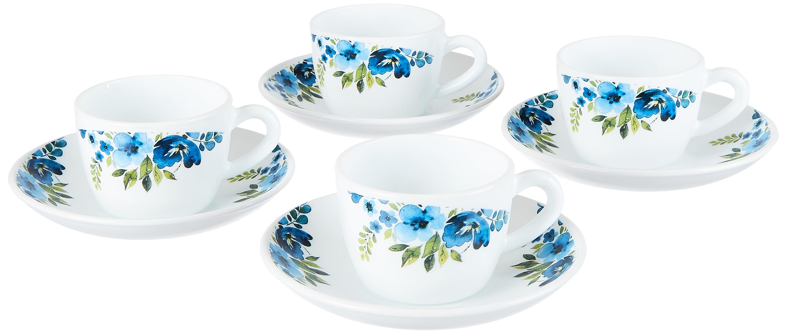 Pansy 140 ML Opalware Cup and Saucer Set