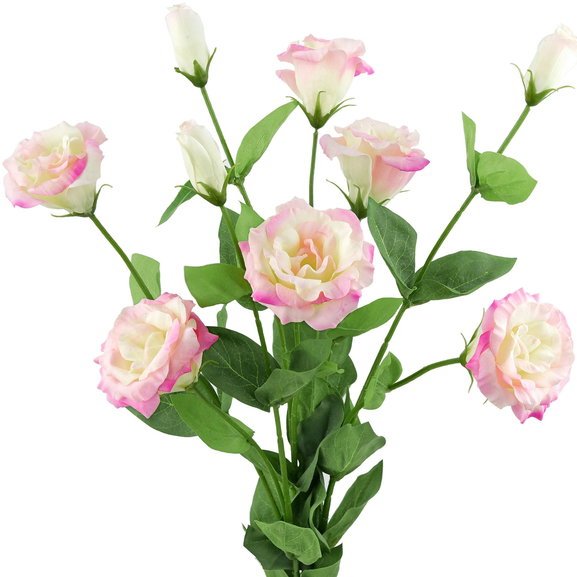 FiveSeasonStuff Real Touch White Lisianthus Floral Artificial Flowers Tall Long Stems 58cm 3 Stems (Light Rose Pink Lisianthus 58cm 3 Stems)