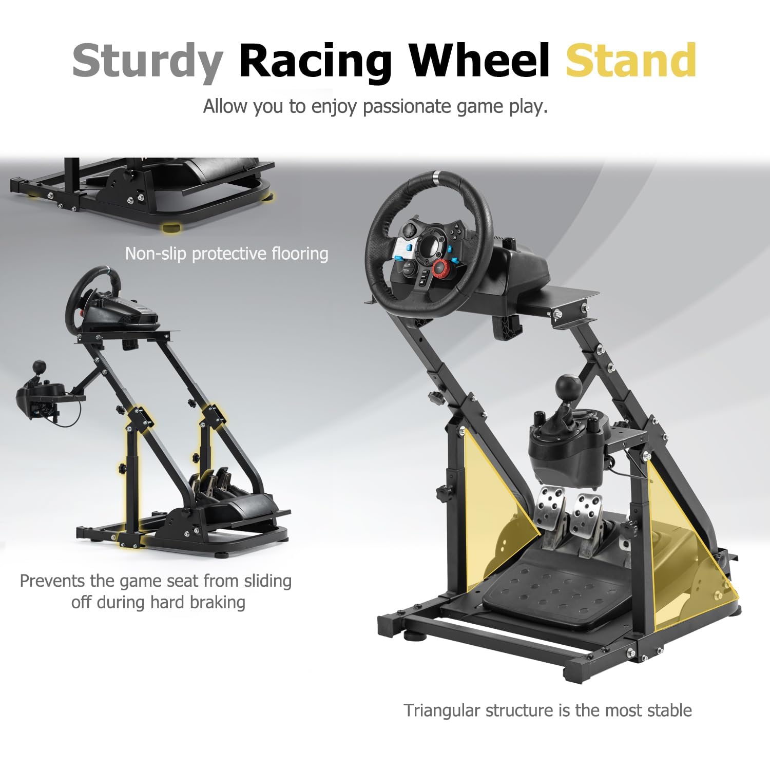 Snapklik.com : Sim Racing Wheel Stand,Adjustable Height Angle Steering ...