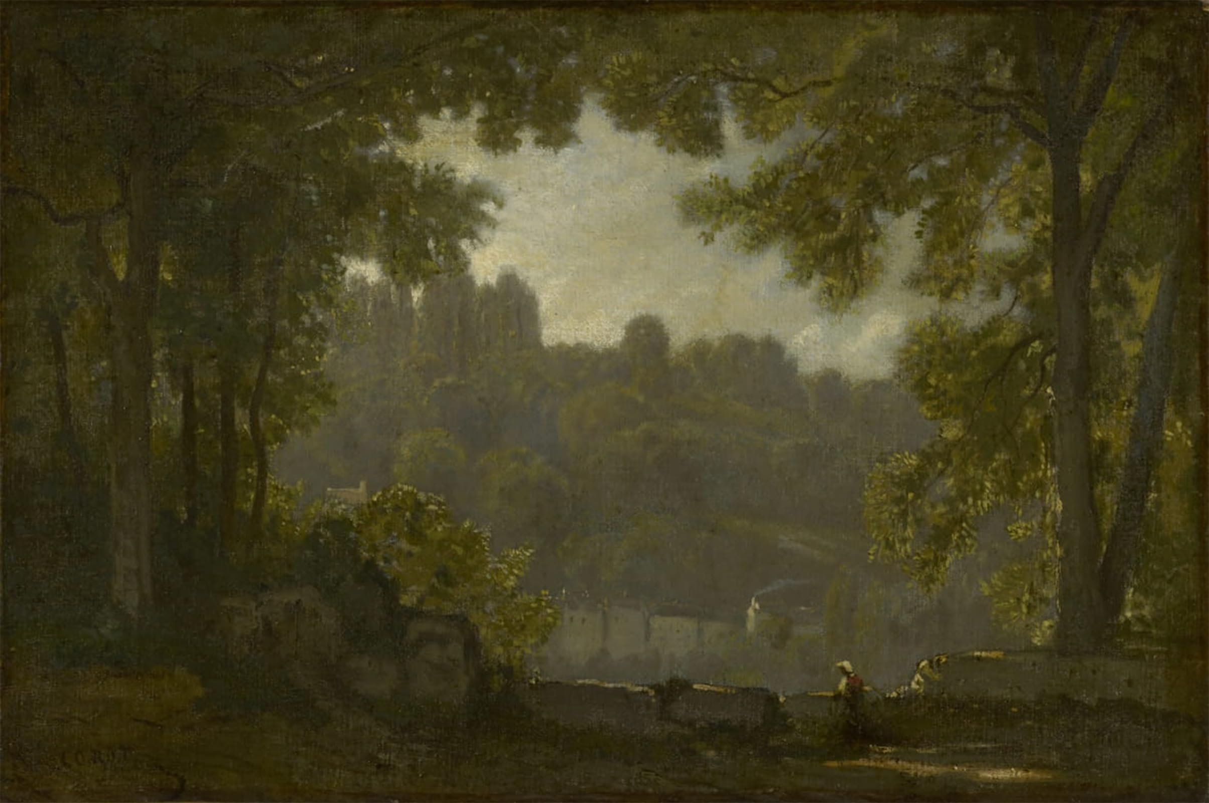 ARTXLXXBN Famous Painting Art Wall Decor Abstract Art Picture Forest Landscape by Jean Baptiste Camille Corot Animal Pictures for Home Decor 60x90cm